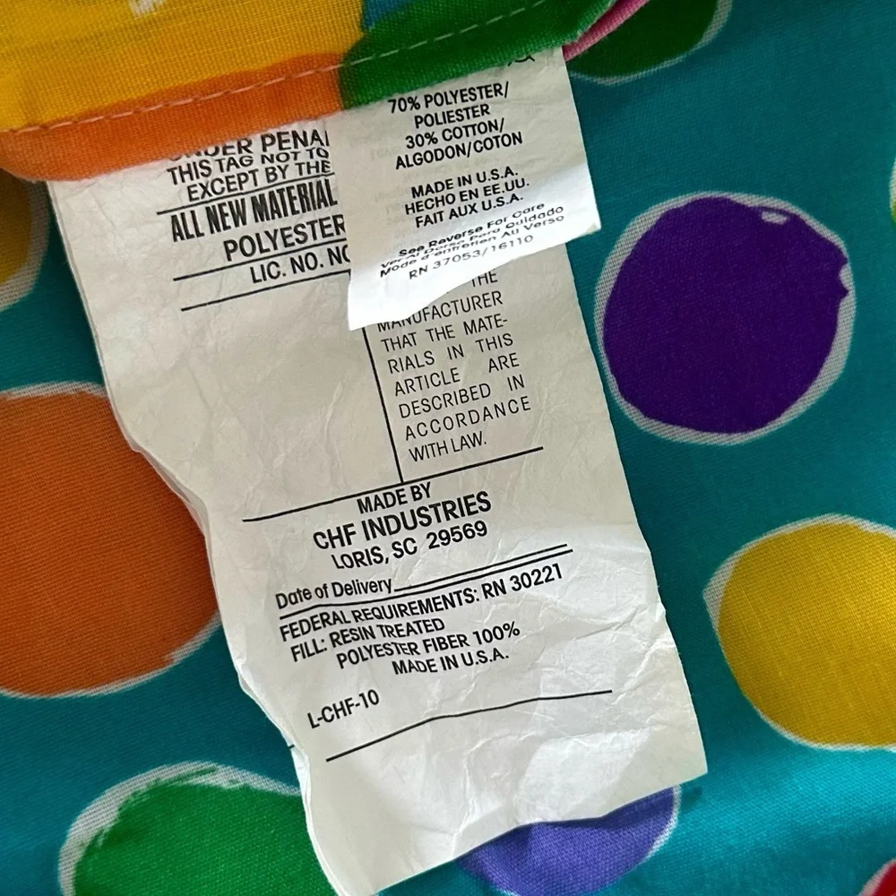 90s Retro Twin XL Double Sided Bedspread Comforter Made in USA by CHF Industries